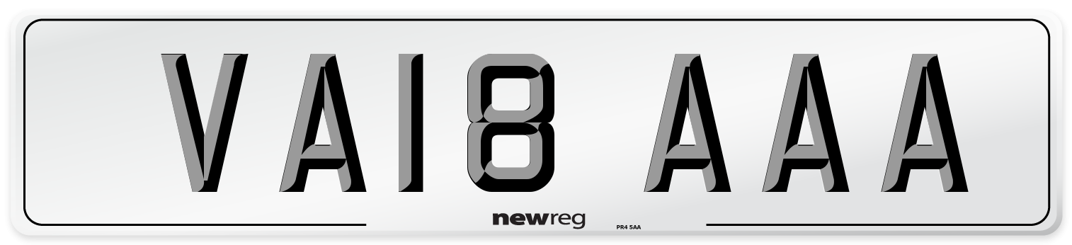 VA18 AAA Number Plate from New Reg